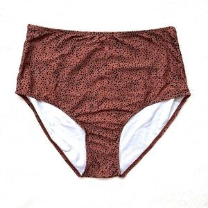 Plus Size Animal Print Brown Black Full Coverage Swim Bottom